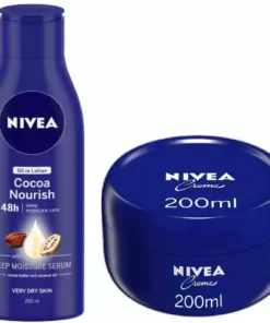 NIVEA Oil In Lotion Cocoa Nourish 200ml & Creme 200ml (Pack of 2)